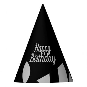 Awesome Modern Art Grey / Black Party Hat