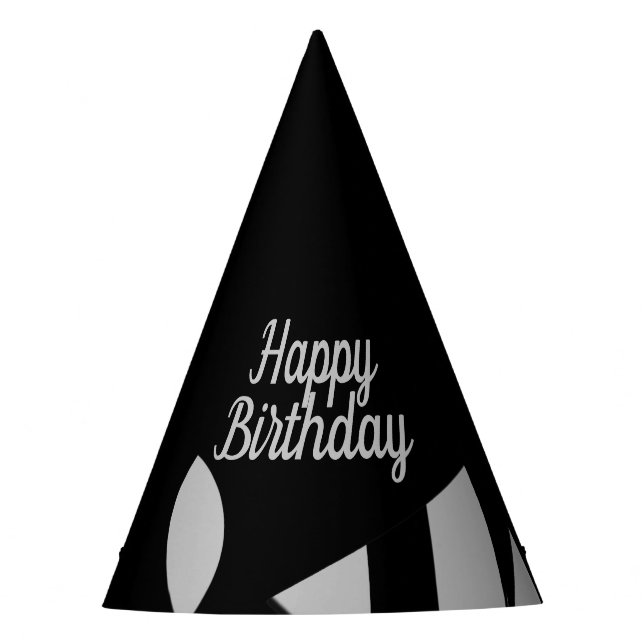 Awesome Modern Art Grey / Black Party Hat (Front)