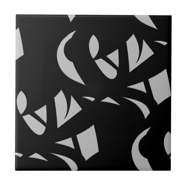 Awesome Modern Art Grey / Black Tile (Front)