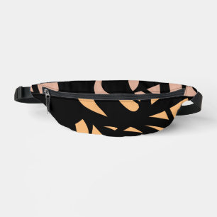 Awesome Modern Art Peach  / Black Fanny Pack