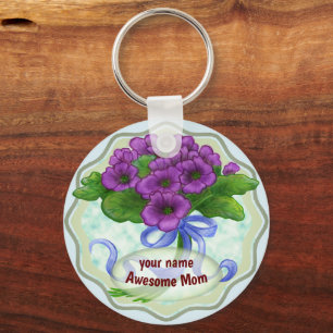 Awesome Mom Bouquet keychain