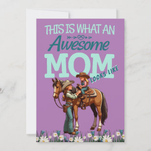 Awesome Mom Cowgirl Mother's Day Personalized Card