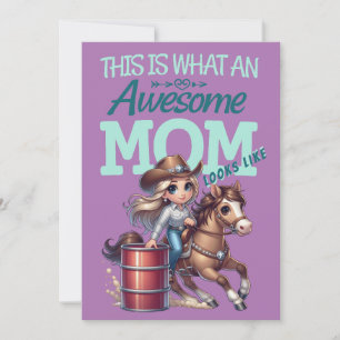 Awesome Mom Cowgirl Mother's Day Personalized Card