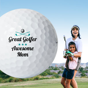 Awesome Mom Golfer Mother's Day Green Custom Set Golf Balls