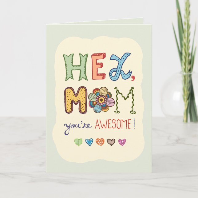 Awesome Mom Mother's Day greeting card (Front)