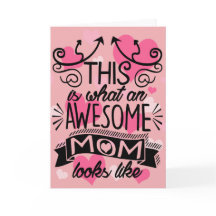 Awesome Mom Mother's Day Typography