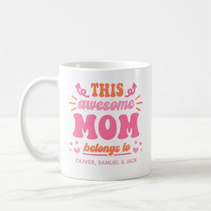 Awesome Mom Pink Orange Coffee Mug