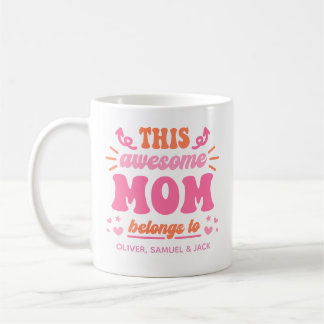 Awesome Mom Pink Orange Coffee Mug