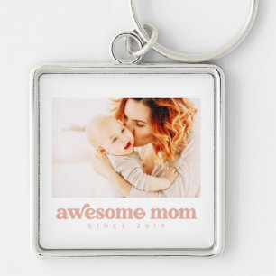 Awesome Mom Since 20XX Modern Mother's Day Keychain