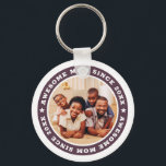 Awesome Mom Since 20XX Modern Simple Photo Keychain<br><div class="desc">This simple and modern design is composed of serif typography and add a custom photo. Awesome Mom Since 20XX  circles the photo of your mom,  mother,  mama,  mum etc. This is a perfect gift for your Mom on her birthday,  mother's day,  christmas,  etc.</div>