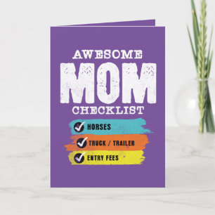 Awesome Mom Western Cowgirl Checklist Custom Card