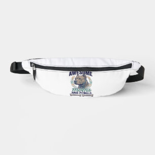 Awesome Moms Have Pitbulls Dog Bone Wreath Fanny Pack