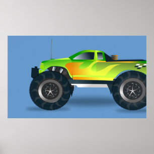 Awesome Monster Truck Canvas Print 3ft by 2ft