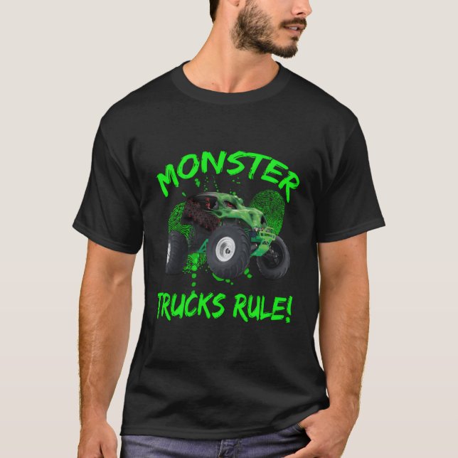 Awesome Monster Trucks Rule For Adults Youth And T T-Shirt (Front)