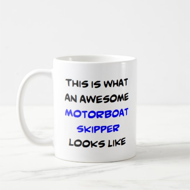 awesome motorboat skipper coffee mug (Left)