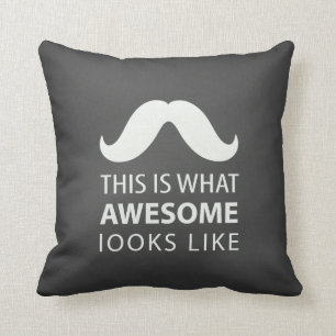 Awesome Moustache Throw Pillow
