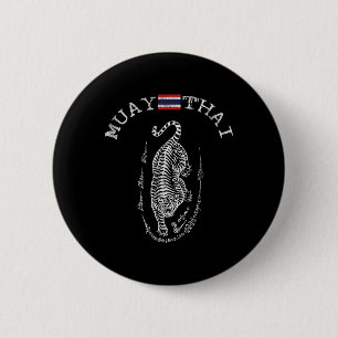 Awesome Muay Thai Kickboxing Tiger - Mens Womens  2 Inch Round Button