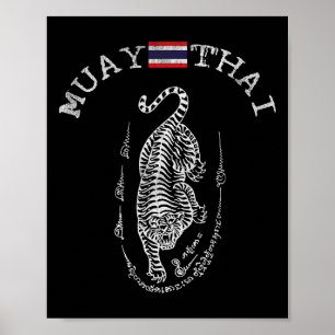 Awesome Muay Thai Kickboxing Tiger - Mens Womens  Poster