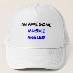 awesome muskie angler2 trucker hat