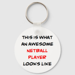 awesome netball player coffee mug keychain