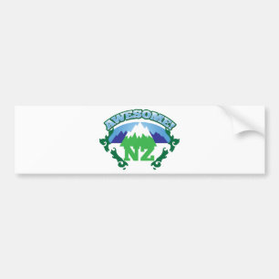 Awesome NEW ZEALAND! with mountains Bumper Sticker