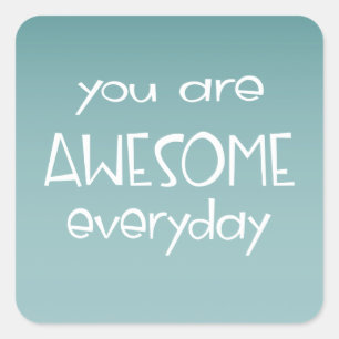 Awesome Ombre Teal   Teacher Sticker