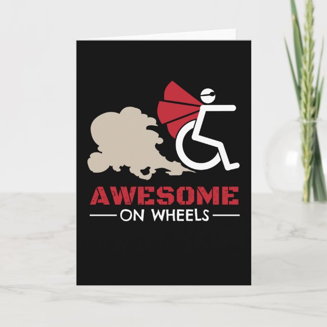 Awesome On Wheels Wheelchair Users Card (Front)