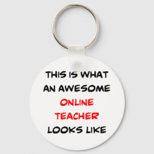awesome online teacher ceramic ornament keychain