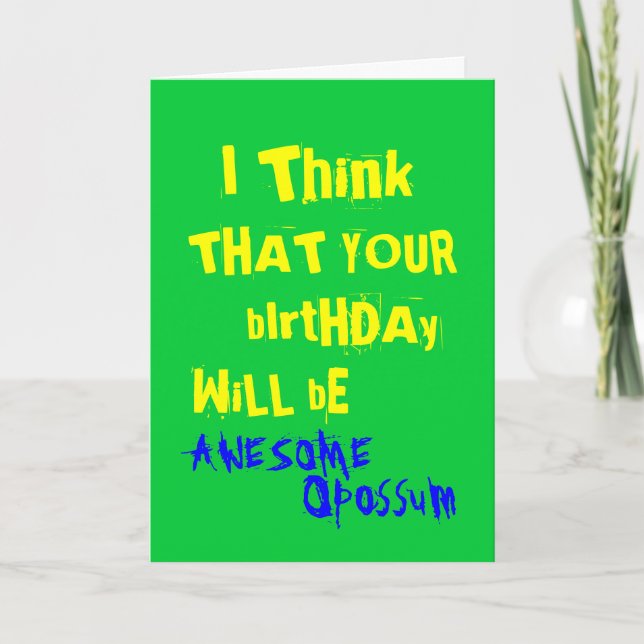 Awesome Opossum Birthday Card (Front)