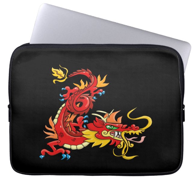 Awesome Oriental Dragon Laptop Sleeve (Front)