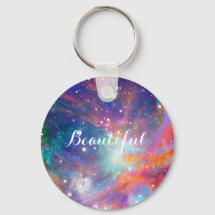 Awesome Orion nebula shining stars “Beautiful” Keychain