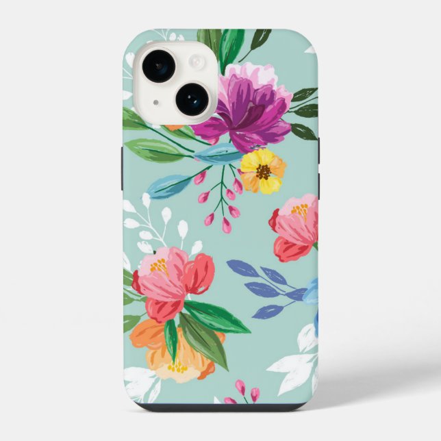 Awesome Painted Flowers iPhone Case (Back)