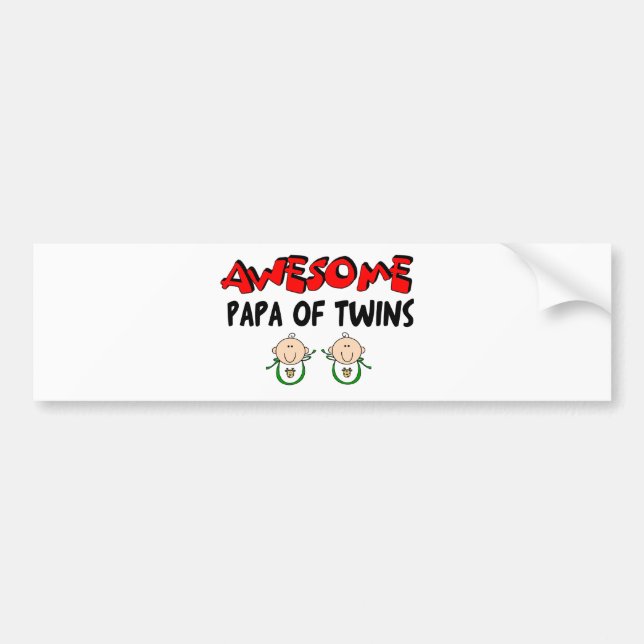 AWESOME PAPA of TWINS Bumper Sticker (Front)