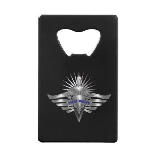 Awesome Paratrooper Custom Designed Wings Credit Card Bottle Opener
