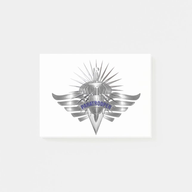 Awesome Paratrooper Custom Designed Wings Post-it Notes (Front)