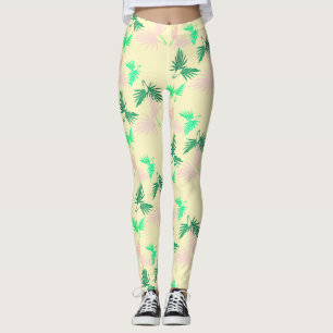 Awesome Pastel Palm Tree Leaf Tropical Leggings