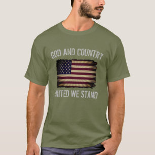 Awesome Patriotic American Flag God and Country T-Shirt