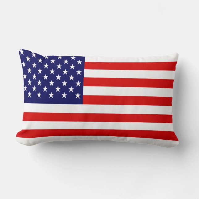 Awesome Patriotic American Flag Lumbar Pillow (Front)