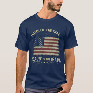 Awesome Patriotic Distressed Home of the Free T-Shirt