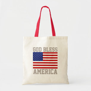 Awesome Patriotic God Bless America American Flag Tote Bag