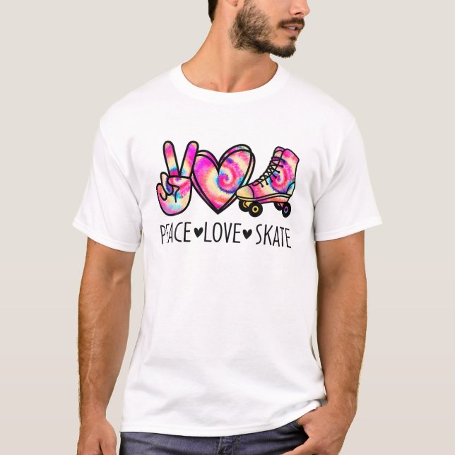 Awesome Peace Love Skate Funny Skating Lovers Gift T-Shirt (Front)