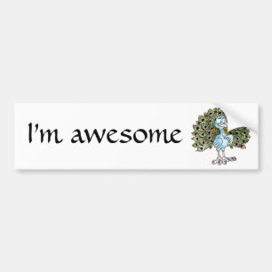 Awesome Peacock Bumper Sticker