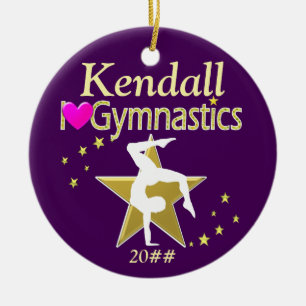 AWESOME PERSONALIZED AND DATED GYMNASTICS ORNAMENT
