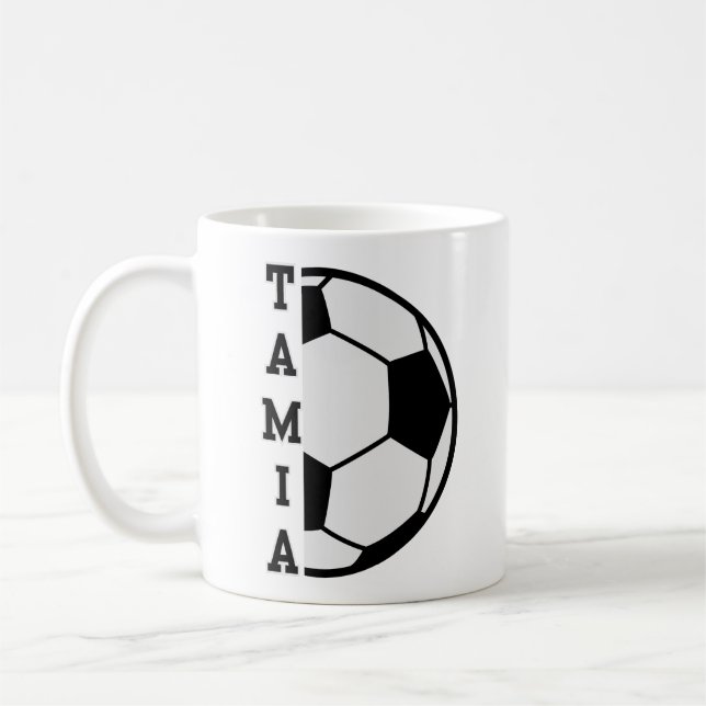 Awesome Personalized Name Soccer Ball Sports Coffee Mug (Left)