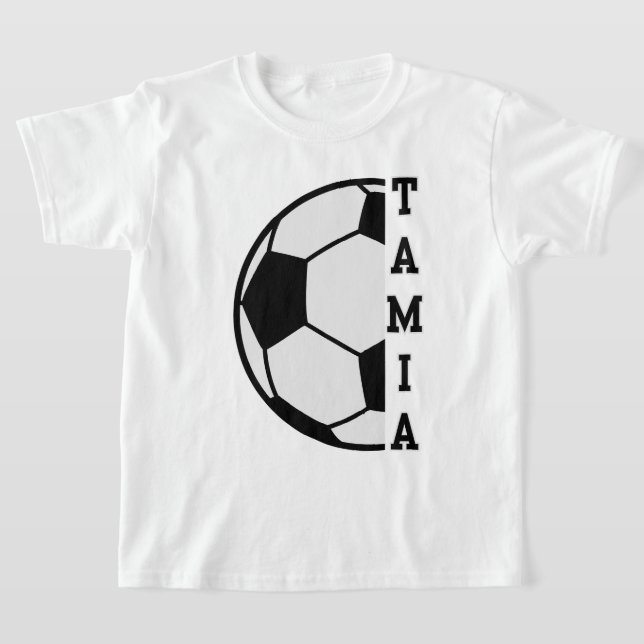 Awesome Personalized Name Soccer Ball Sports Kid's T-Shirt (Laydown)