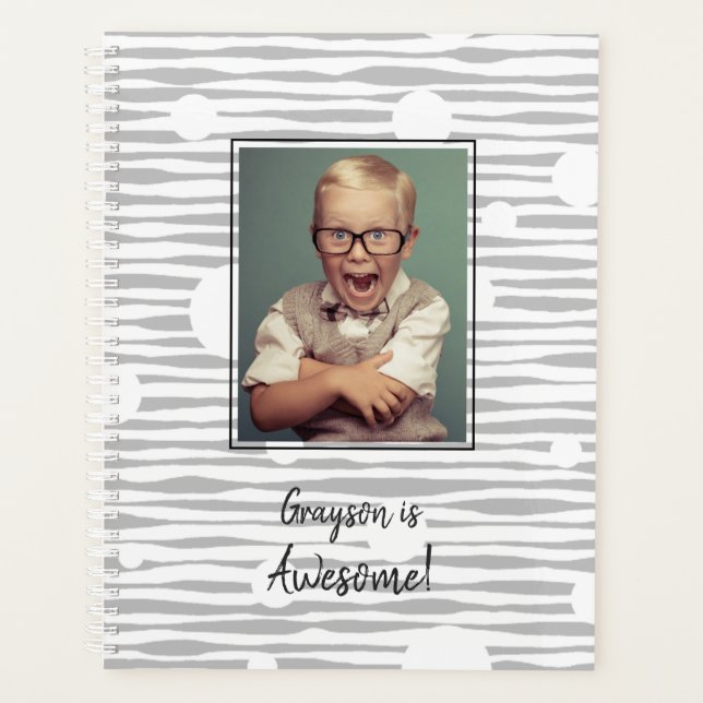 Awesome Personalized Photo and Abstract Pattern Planner (Front)