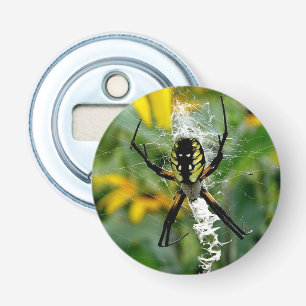 Awesome Photo Orb Spider in Web Bottle Opener