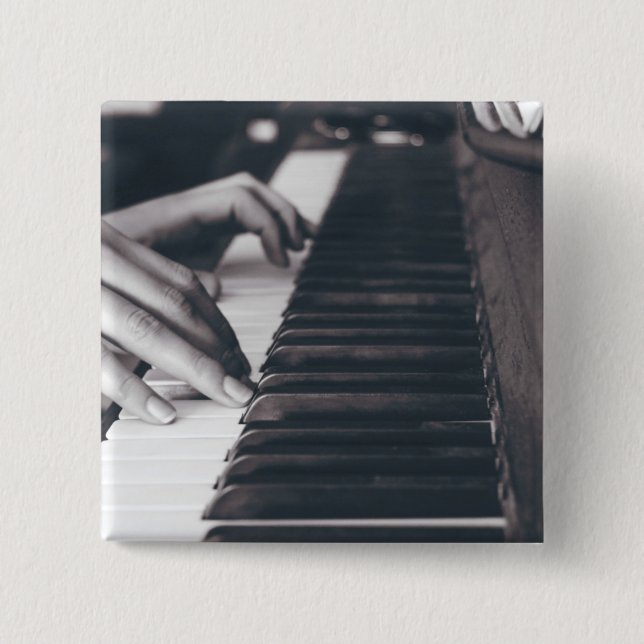 Awesome Piano Design 2 Inch Square Button (Front)