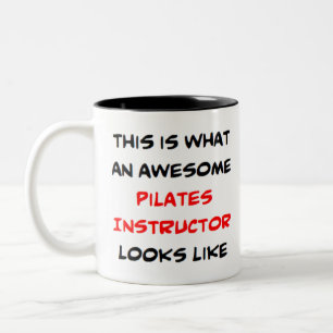 awesome pilates instructor Two-Tone coffee mug