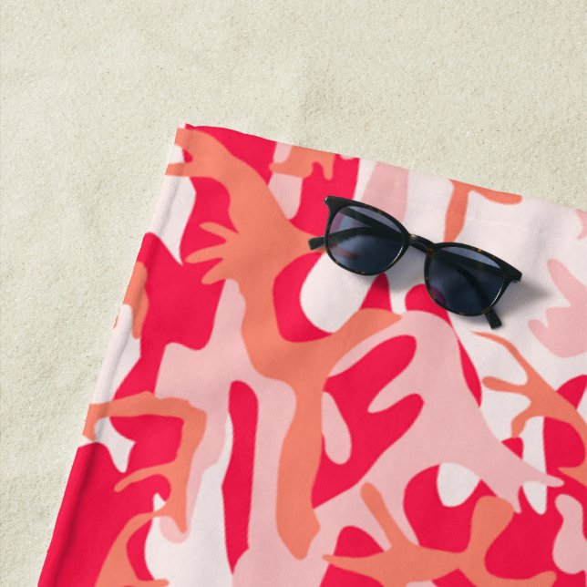 Awesome pink camouflage Pattern Beach Towel (In Situ)